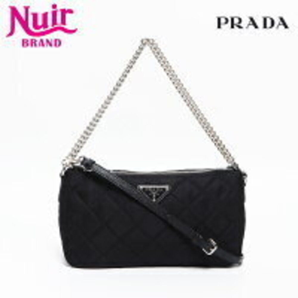 Prada Chain Quilted Shoulder Bag Black